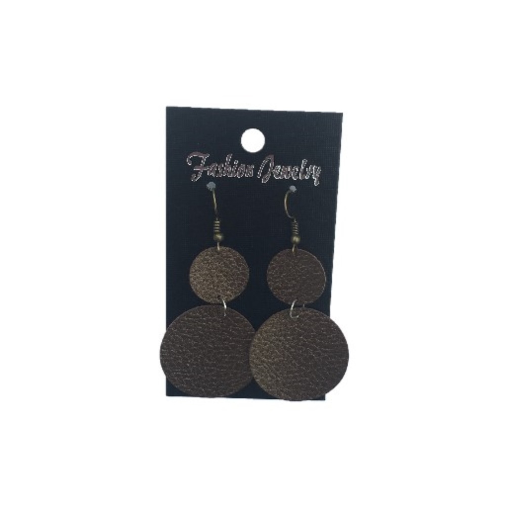 Handmade Light Weight Caramel Faux Leather Earring